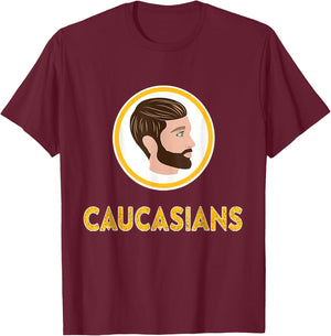 Caucasians Funny Vintage Caucasians Pride T-Shirt - T-Shirt | Maroon