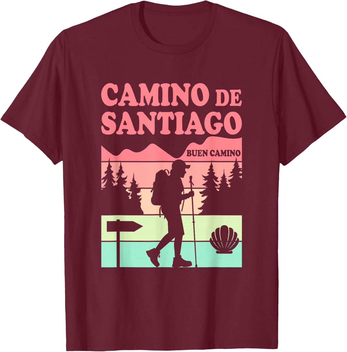 Camino de Santiago T-Shirt - T-Shirt | Maroon