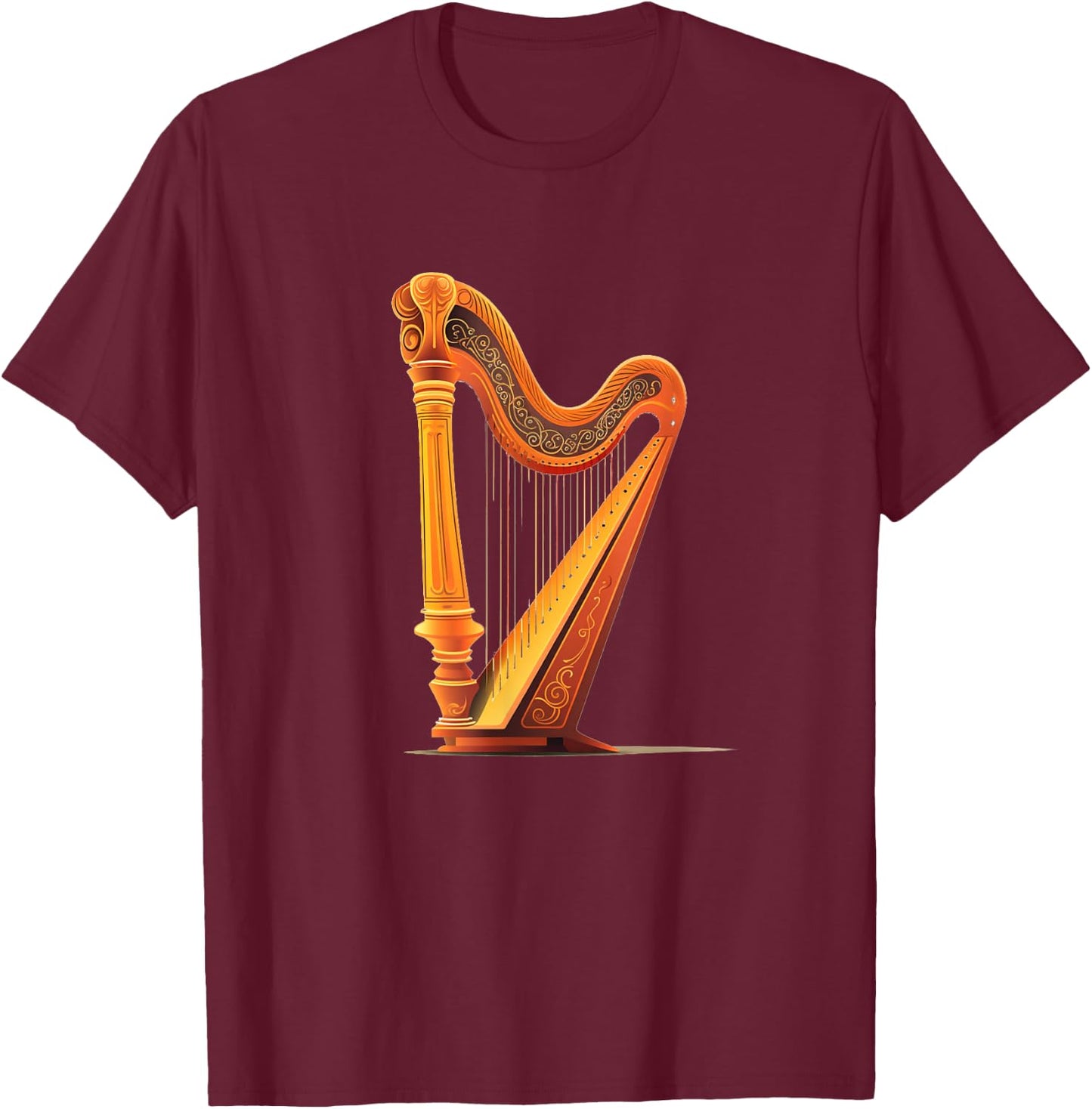 Beautiful Harp Instrument Costume T-Shirt - T-Shirt | Maroon