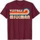 Vintage Milkman Retro 70s 80s Sunset Stripe T-Shirt - T-Shirt | Maroon