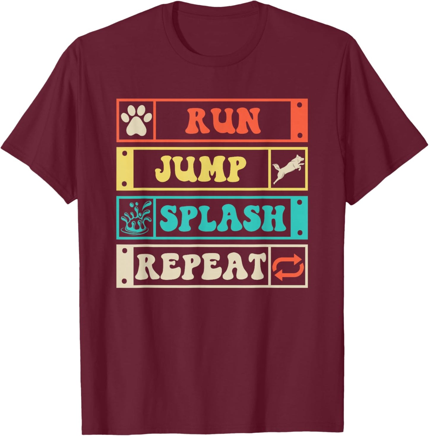 Dog Dock Jumping Dock Diving Dogs T-Shirt - T-Shirt | Maroon