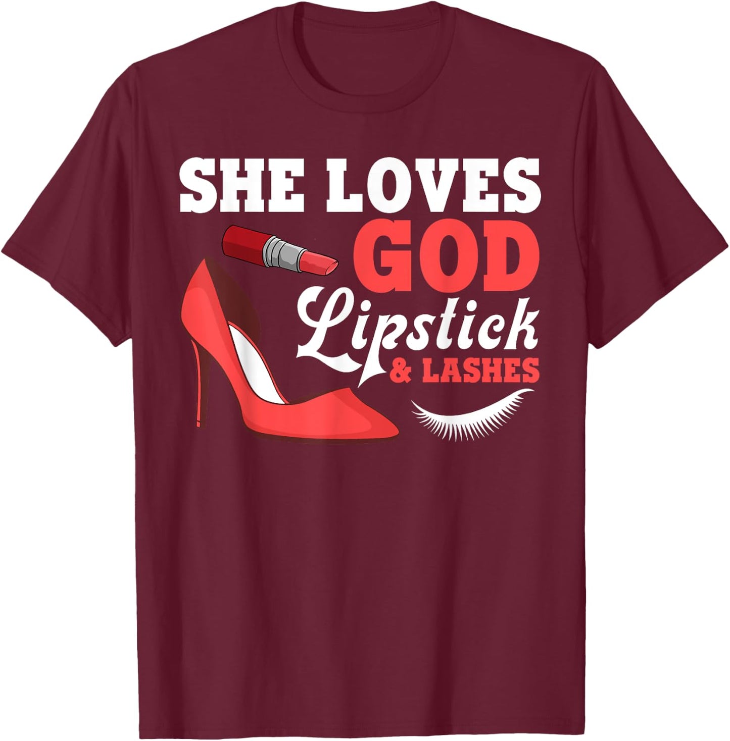 Funny Lipstick Art Girls Lipstick Makeup Artist T-Shirt - T-Shirt | Maroon