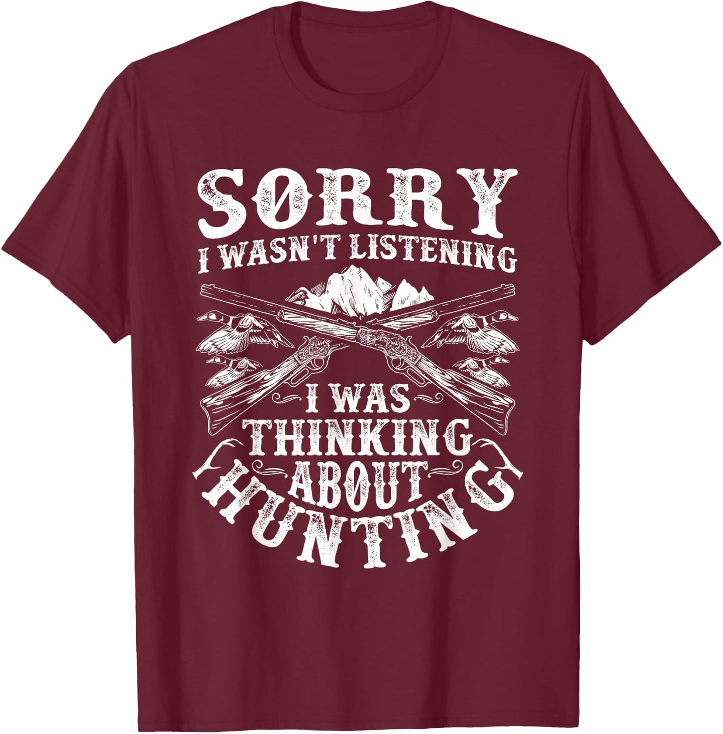 Funny Hunting Lover Graphic and Men Duck Hunters T-Shirt - T-Shirt | Maroon