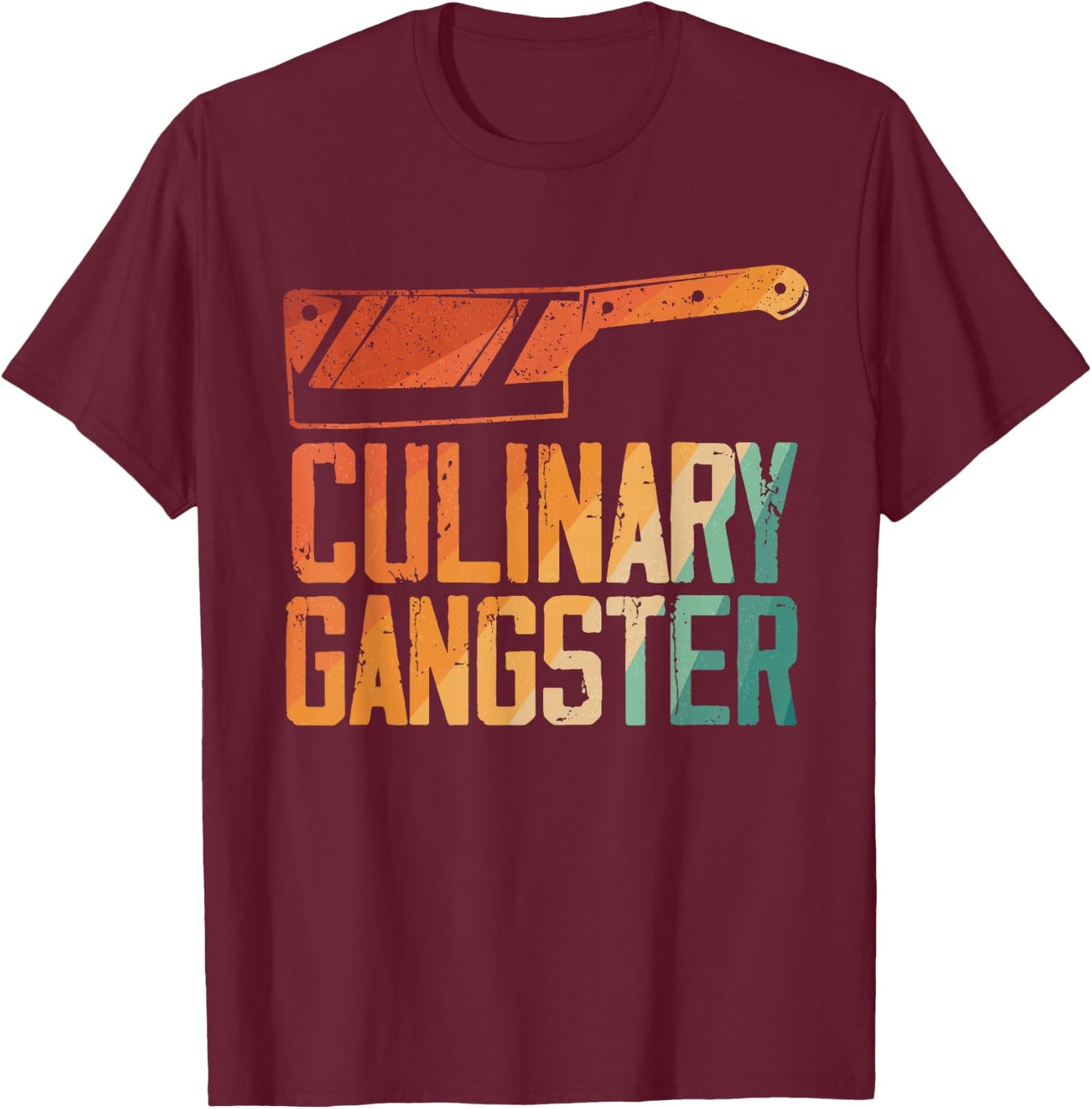 Funny Chef Art Men Women Restaurant Kitchen Food Cooking T-Shirt - T-Shirt | Maroon