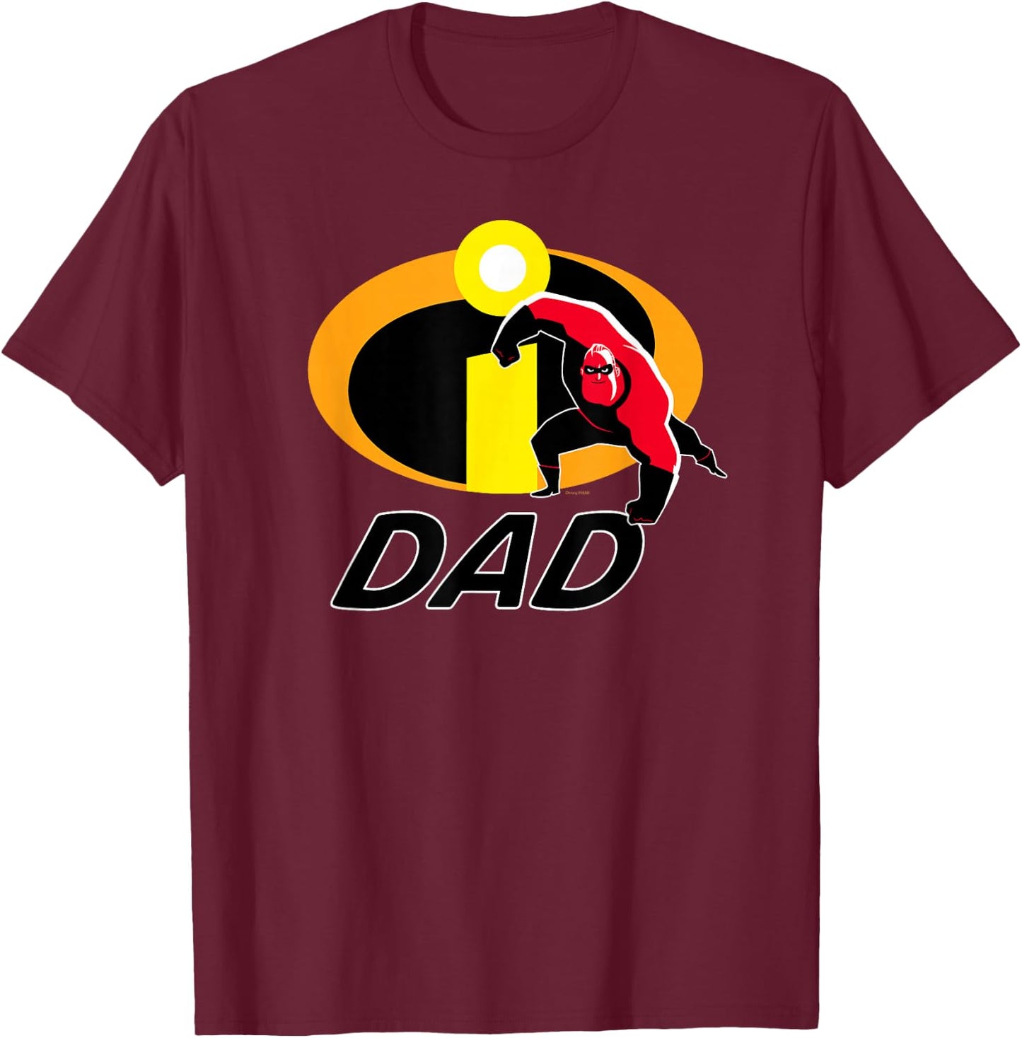 Disney and Pixar's The Incredibles Mr. Incredible Dad Family T-Shirt - T-Shirt | Maroon