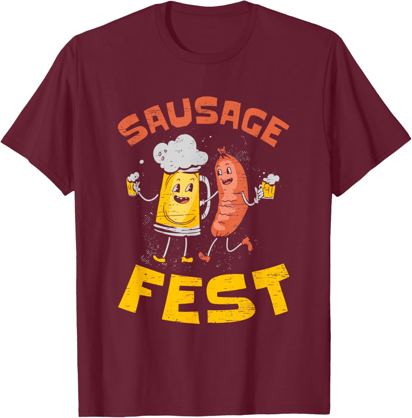 Sausage Fest for a Hotdog Wiener Griller T-Shirt - T-Shirt | Maroon