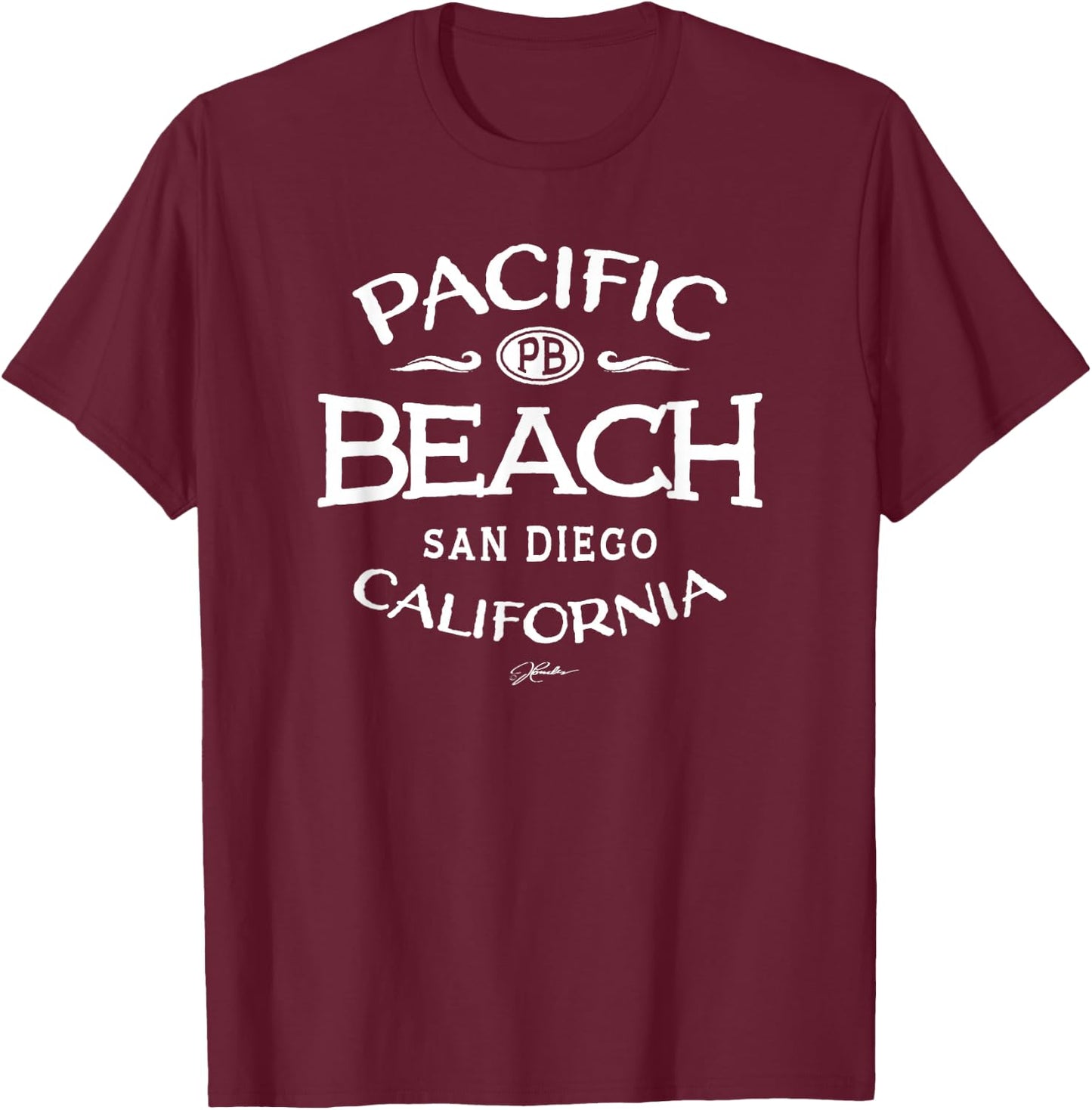 JCombs Pacific Beach San Diego California T-Shirt - T-Shirt | Maroon