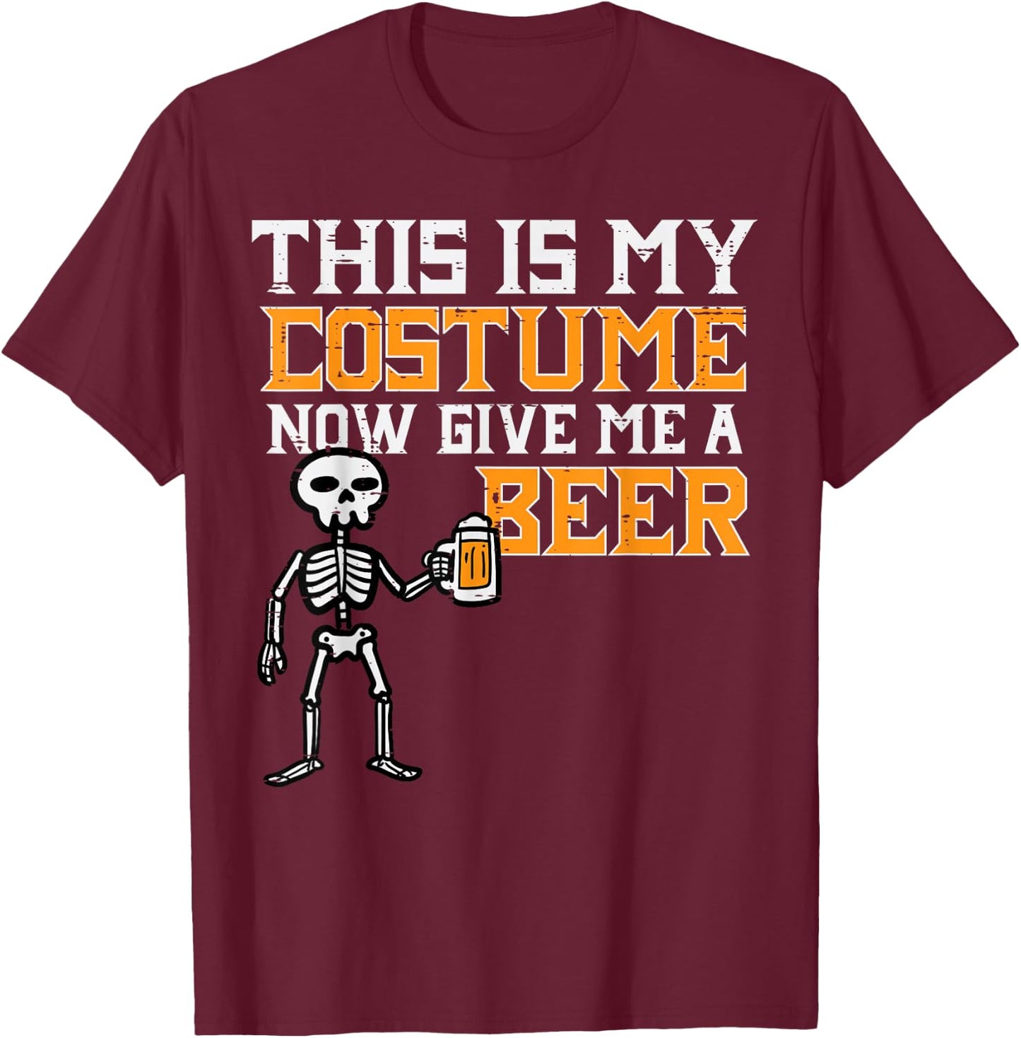 This Is My Costume Funny Skeleton Halloween Men Dad T-Shirt - T-Shirt | Maroon