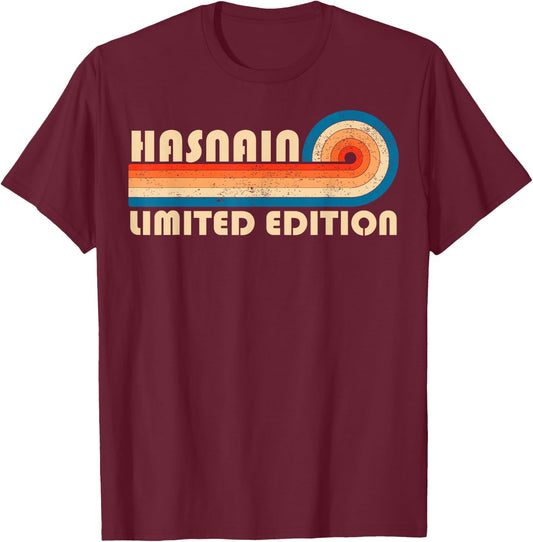 HASNAIN Retro 70s 80s Sunset Stripe T-Shirt - T-Shirt | Maroon