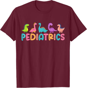 Pediatrics Dinosaurs Peds Nurse Crew Appreciation Pediatric T-Shirt - T-Shirt | Maroon