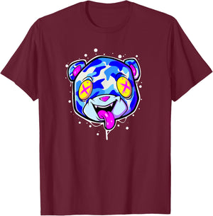 Blue Camo Teddy Bear Hipster Hip Hop Fashion Clothes Rapper T-Shirt - T-Shirt | Maroon
