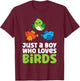 Just a Boy Who Loves Birds T-Shirt - T-Shirt | Maroon