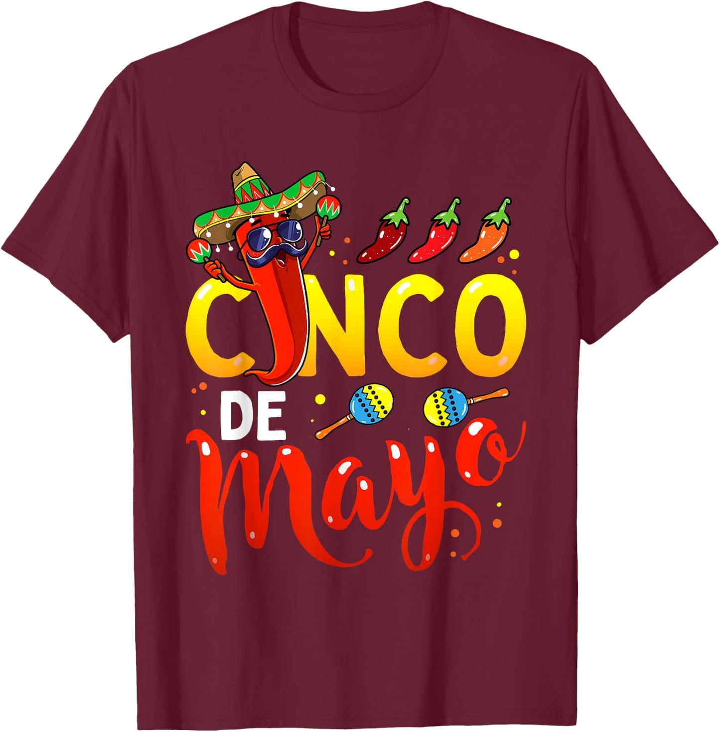 Cinco De Mayo for Kids Mexican Fiesta 5 De Mayo T-Shirt - T-Shirt | Maroon