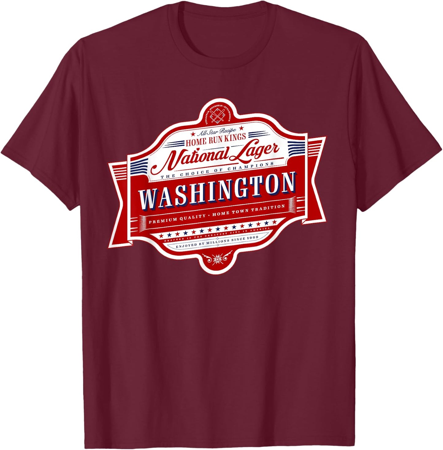 Classic Washington D.C. Beer Label - D.C. Pride T-Shirt - T-Shirt | Maroon
