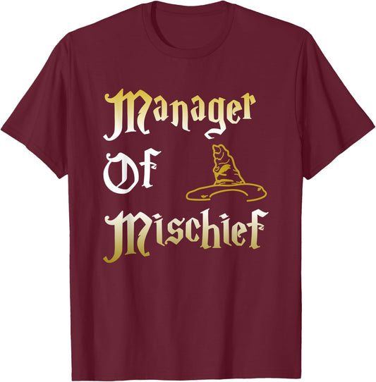 Manager Of Mischief Magical MOM Mischief Manager Mothers Day T-Shirt - T-Shirt | Maroon
