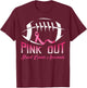 Pink Out Shirt Breast Cancer Football Women Kids T-Shirt - T-Shirt | Maroon