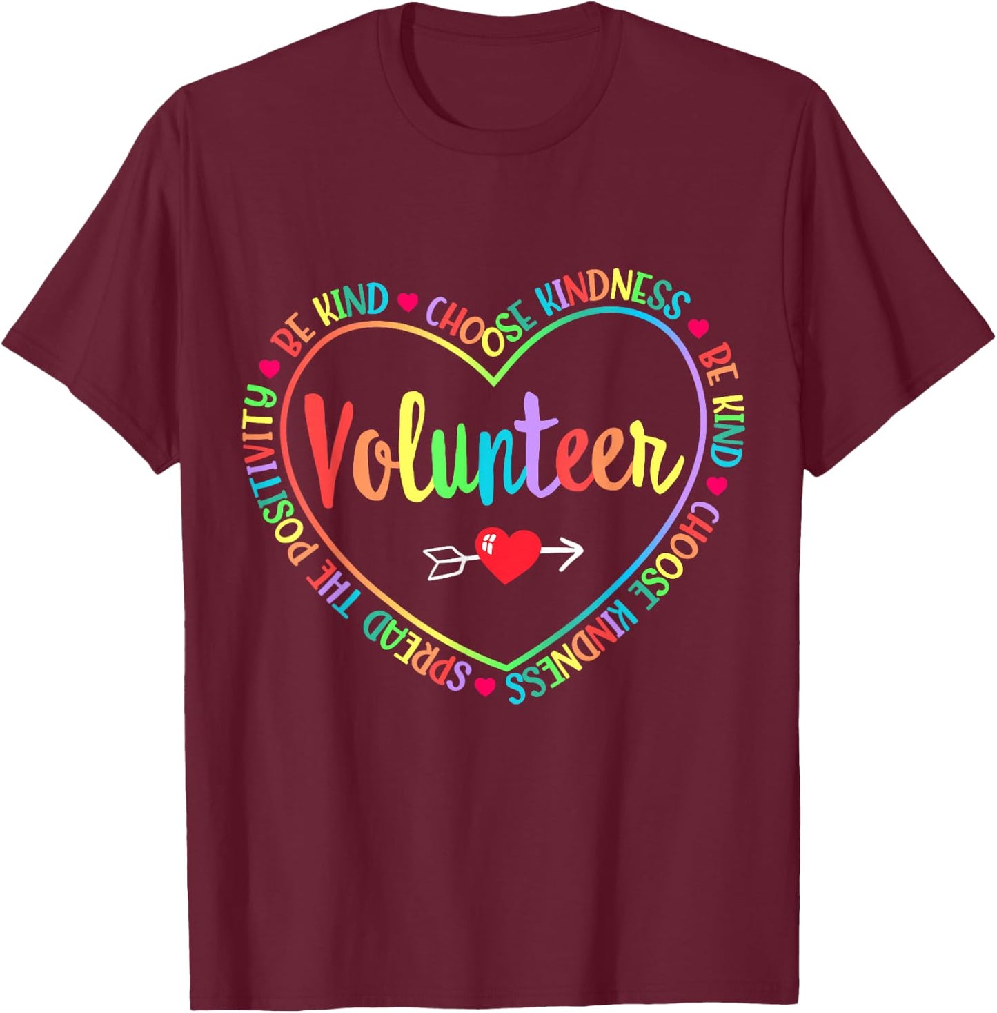 Cute Volunteer Volunteering Staff Uniform Event Church Group T-Shirt - T-Shirt | Maroon