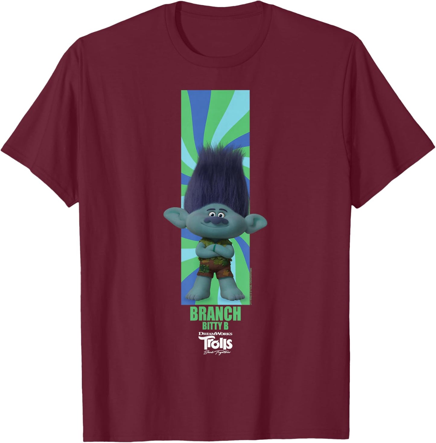 DreamWorks Trolls Band Together BroZone Branch T-Shirt - T-Shirt | Maroon