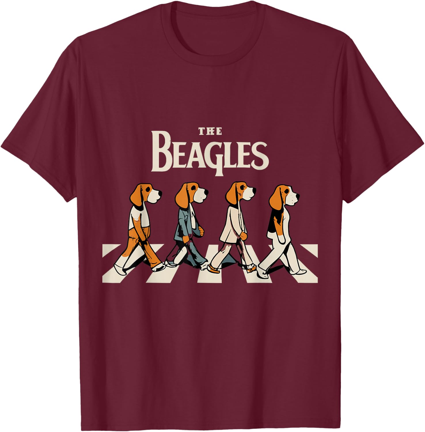 The Beagles Cover Funny Cute Vintage Beagle Dog Lover T-Shirt - T-Shirt | Maroon
