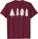 Pine Trees, Evergreen Trees, Nature Lover, Camping, Hiking T-Shirt - T-Shirt | Maroon