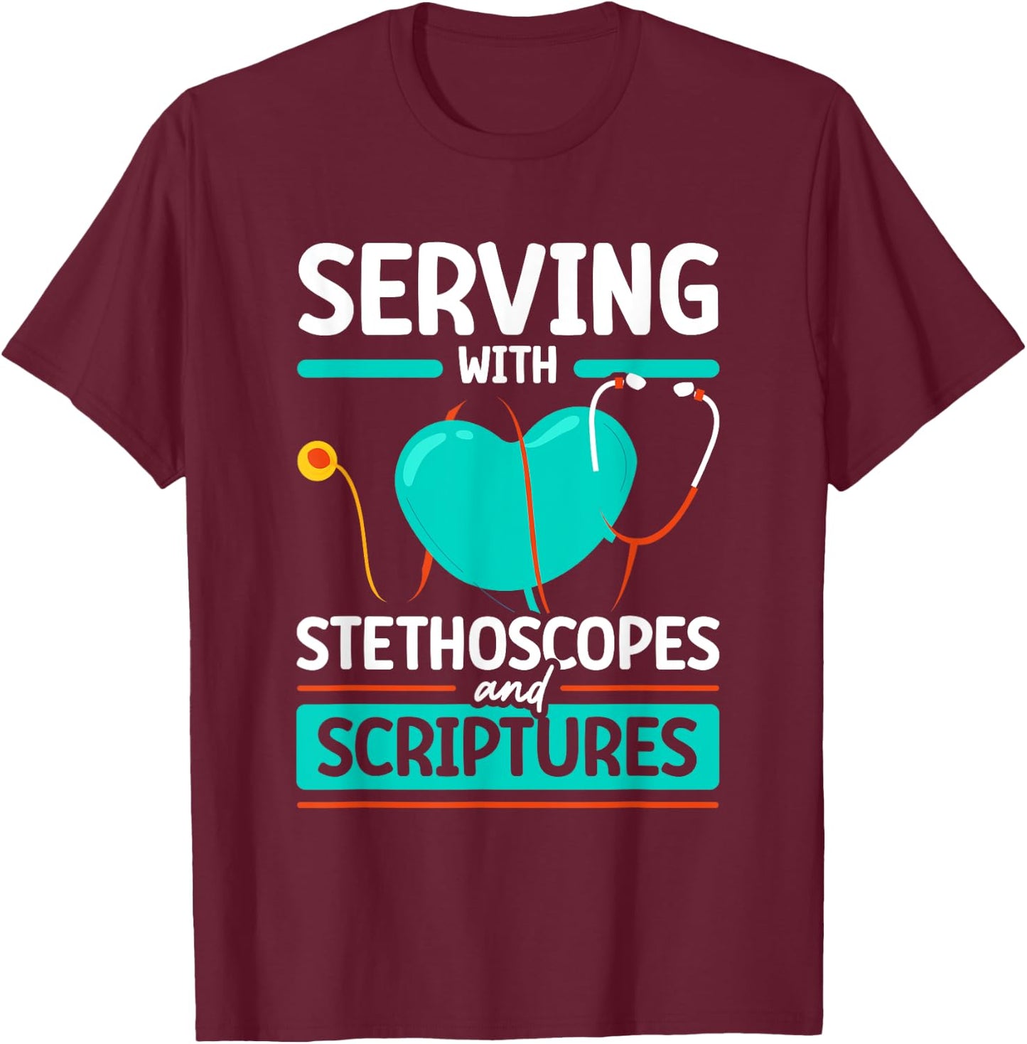 Christian Nurse Christianity SteMi Apparel Christian Nurse RN Religious Registered Nurse Christianity T-Shirt - T-Shirt | Maroon