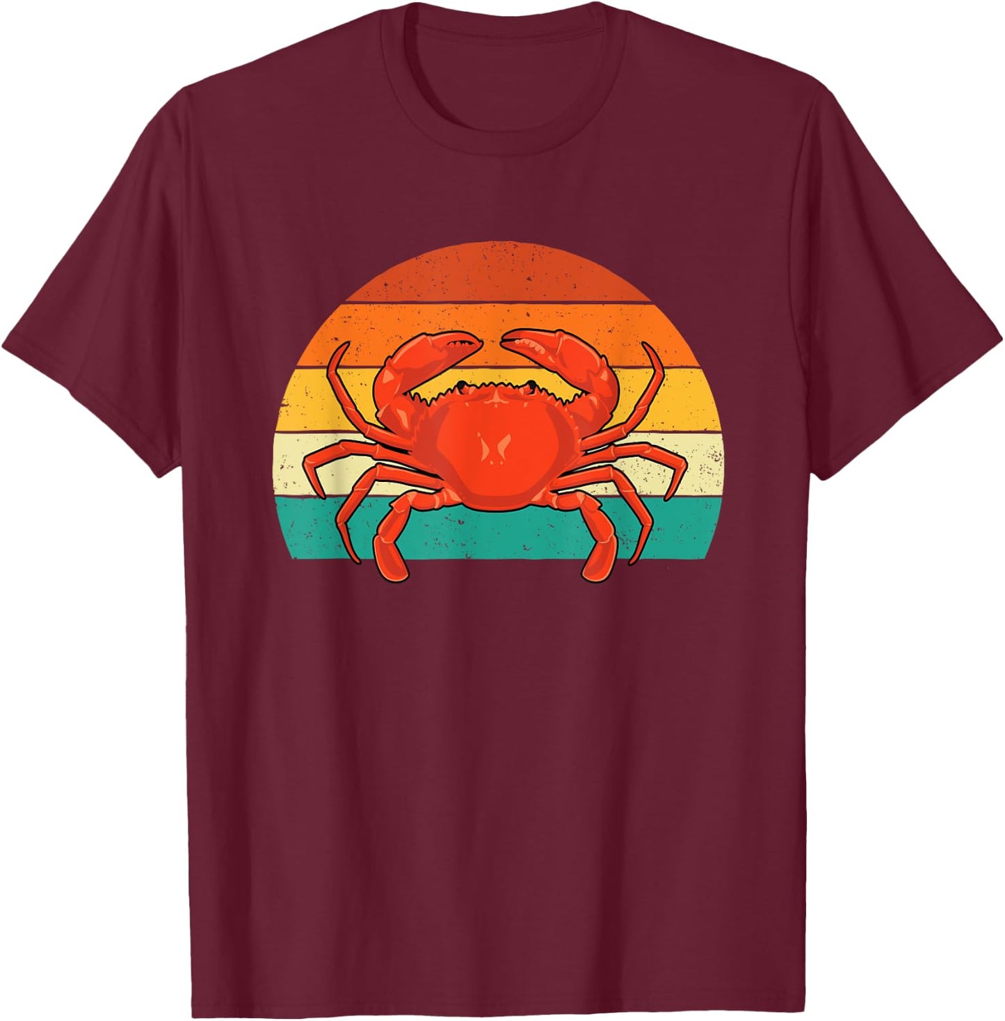 Retro Vintage Crab - Crabber Crabbing Animal Beach Lover Women Kids T-Shirt - T-Shirt | Maroon