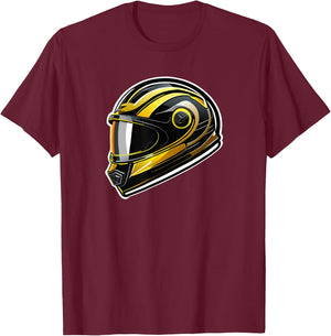 Motorcycle Helmet Artistic Headgear of Adventure T-Shirt - T-Shirt | Maroon