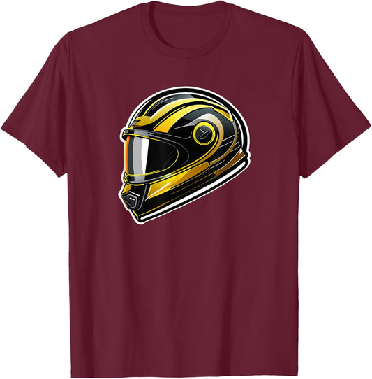 Motorcycle Helmet Artistic Headgear of Adventure T-Shirt - T-Shirt | Maroon