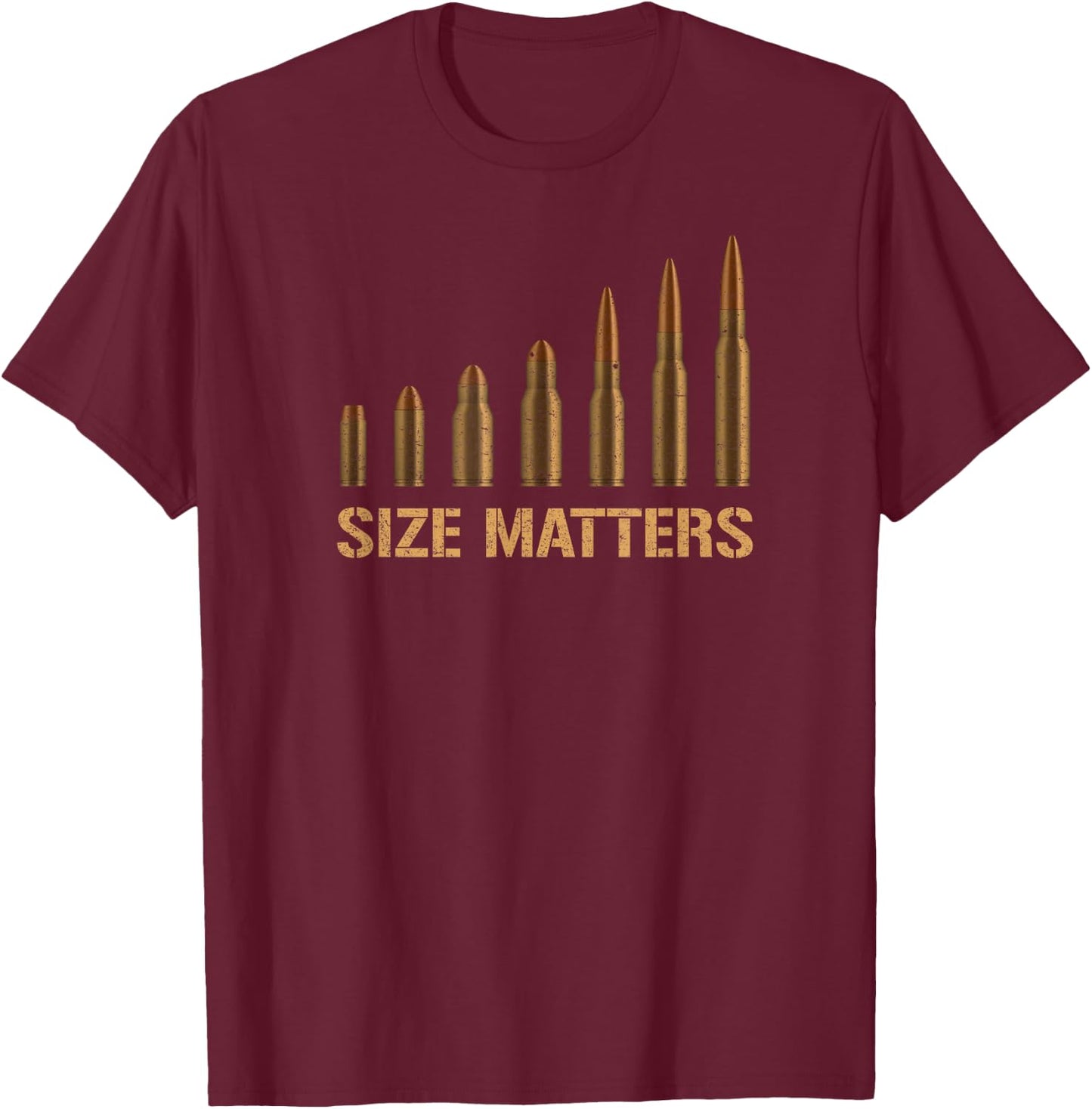 Size Matters Bullet T-Shirt - T-Shirt | Maroon