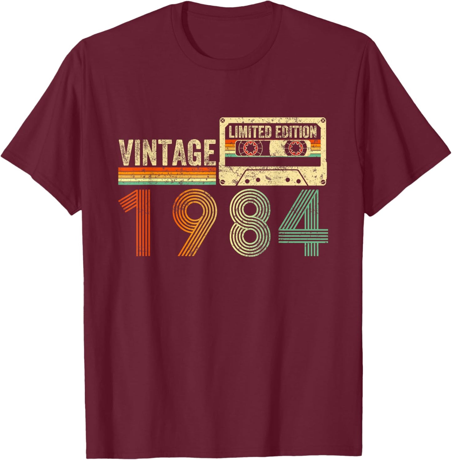40 Year Old Gifts Vintage 1984 40th Birthday Cassette Tape T-Shirt - T-Shirt | Maroon