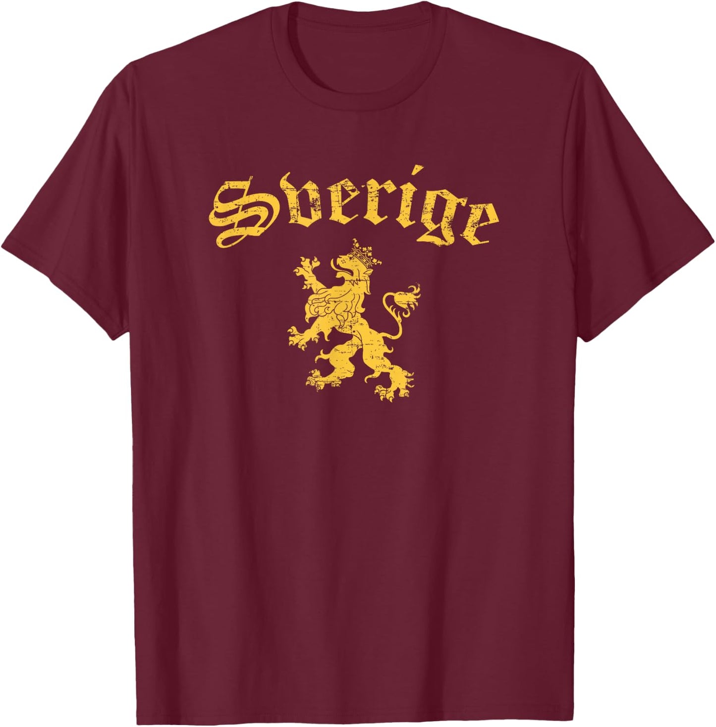 Sverige Sweden Lion Symbol Swedish Pride T-Shirt - T-Shirt | Maroon