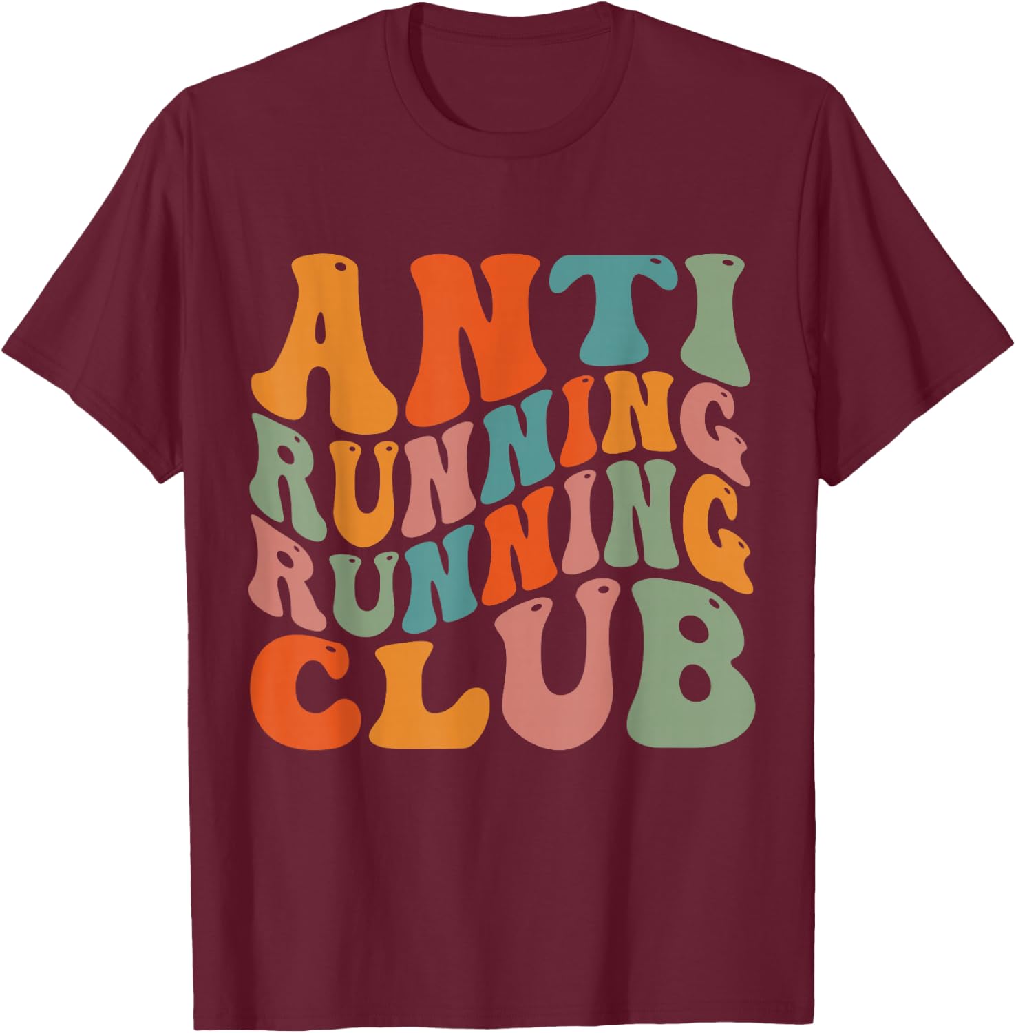 Anti Running Running Club T-Shirt - T-Shirt | Maroon