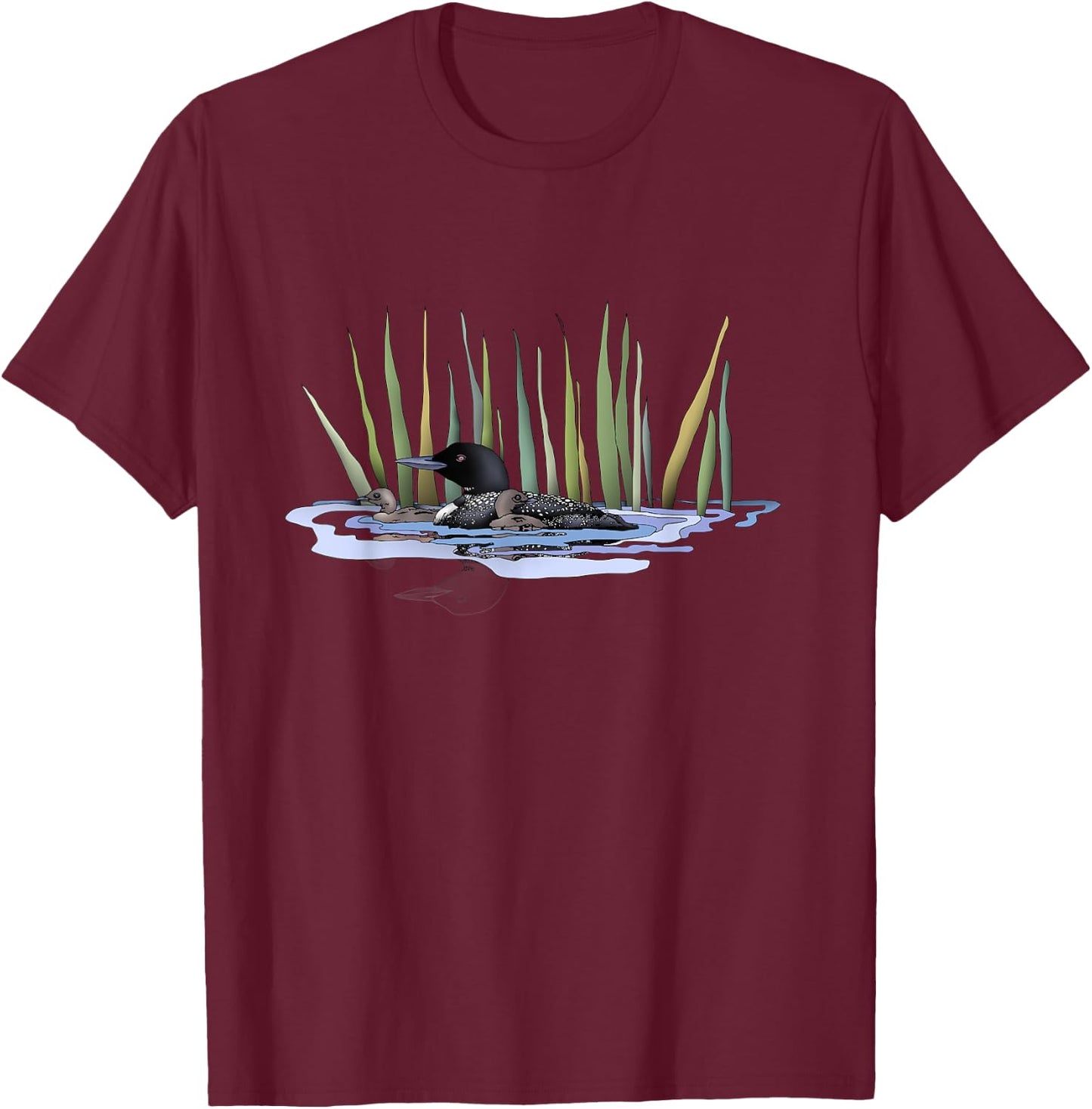 Three Happy Loons T-Shirt - T-Shirt | Maroon