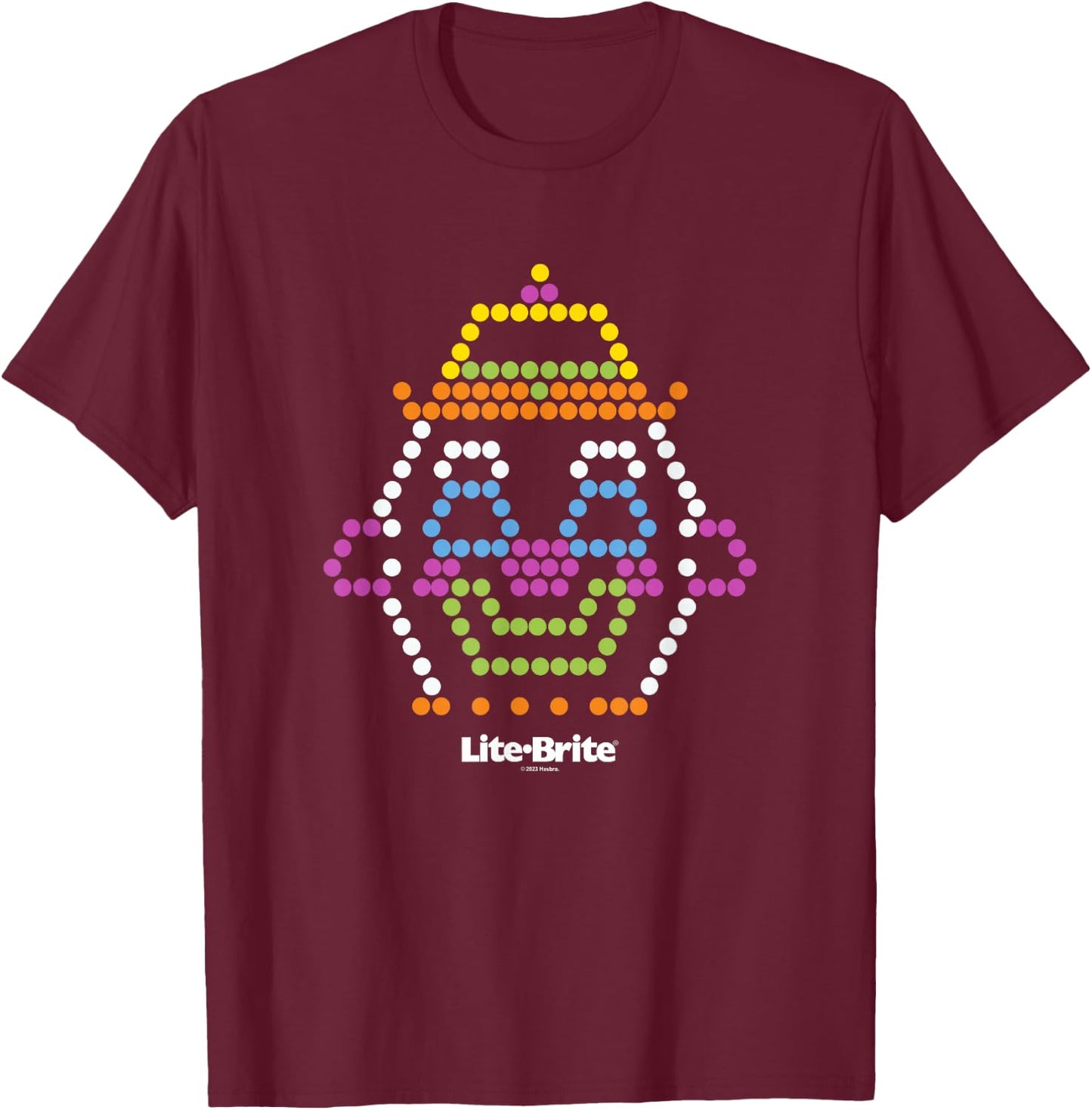 Lite-Brite Classic Vintage Shine Brite Clown Template T-Shirt - T-Shirt | Maroon