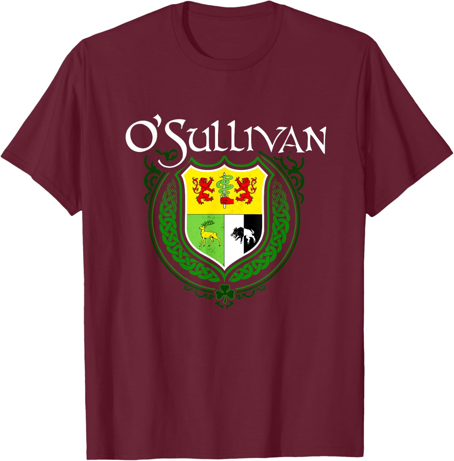 O'Sullivan Surname Irish Clan Tartan Badge Ireland T-Shirt - T-Shirt | Maroon