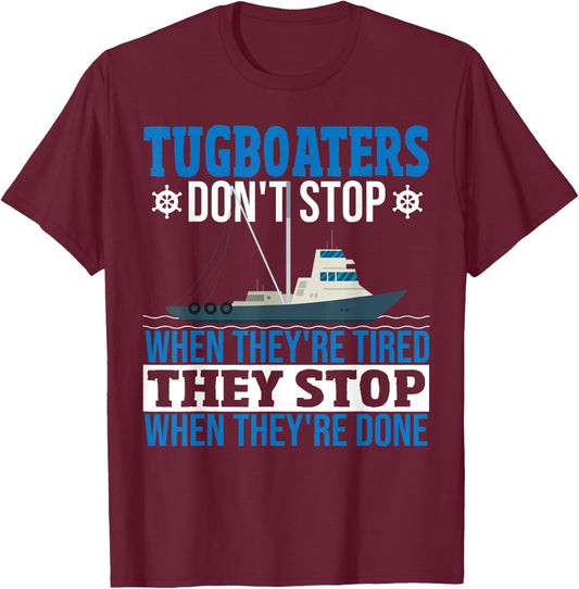 Tugboat Operator Towboat Captain Tugboat Captain Towboater T-Shirt - T-Shirt | Maroon