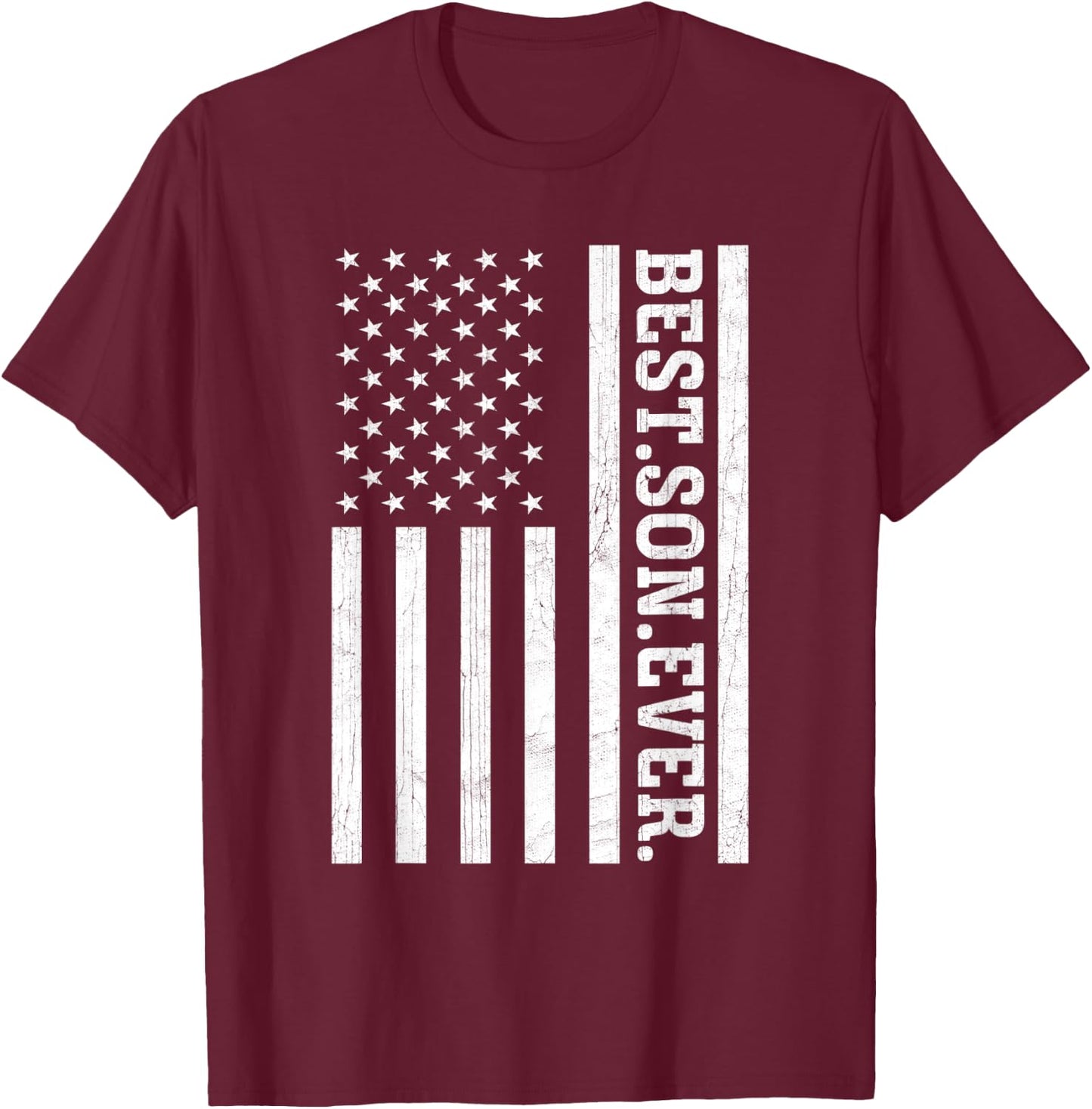 Best Son Ever US American Flag Son Vintage T-Shirt - T-Shirt | Maroon