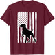 German Shorthaired Pointer American Flag USA Patriot T-Shirt - T-Shirt | Maroon