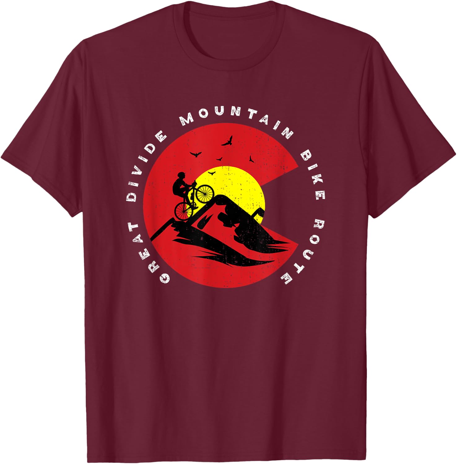 Great Divide Mountain Bike Route Cycling Mountain Biking T-Shirt - T-Shirt | Maroon
