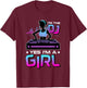 I'M The Dj Yes I'M A Girl, Electronic Party DJ T-Shirt - T-Shirt | Maroon