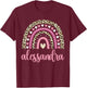 Alessandra Rainbow Leopard Personalized Alessandra Birthday T-Shirt - T-Shirt | Maroon