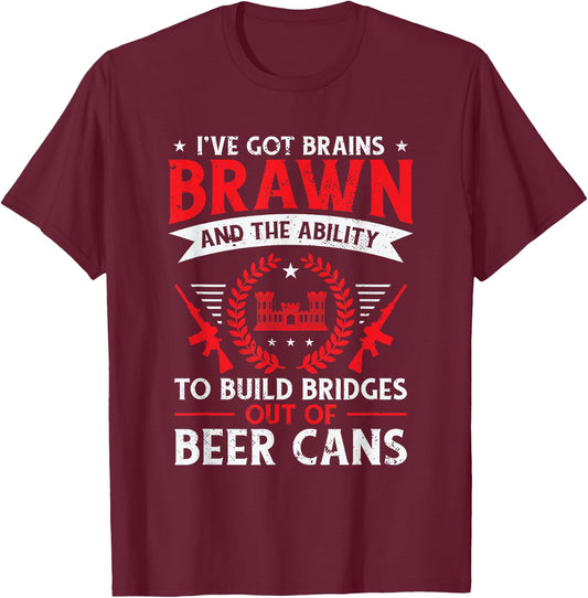 Combat Engineer Engineering Army U.S. Military Army Combat T-Shirt - T-Shirt | Maroon