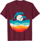 Vintage Retro Summer Time Beach Dolphin Women T-Shirt - T-Shirt | Maroon