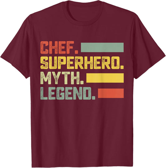 Chef Superhero Myth Legend - Chef T-Shirt - T-Shirt | Maroon