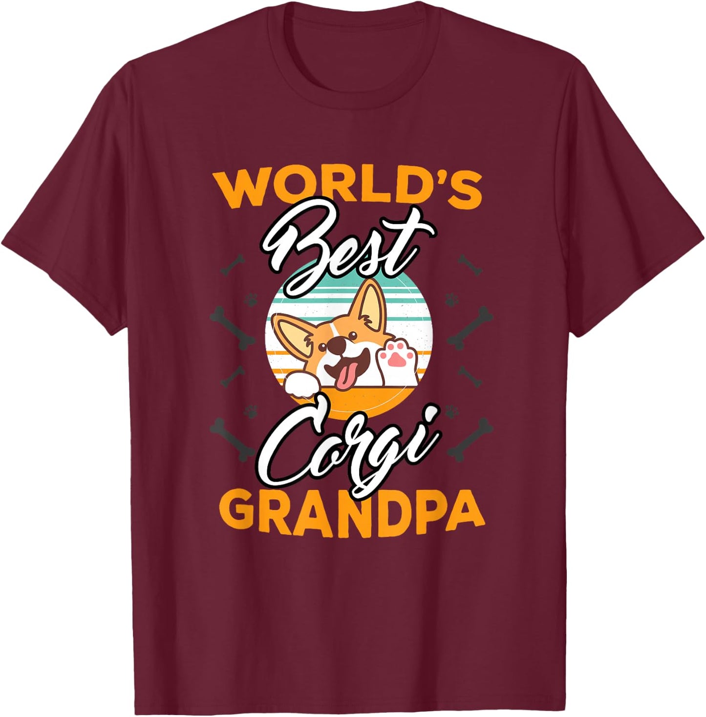 World's best corgi grandpa T-Shirt - T-Shirt | Maroon