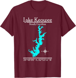 Lake Keowee - South Carolina T-Shirt - T-Shirt | Maroon