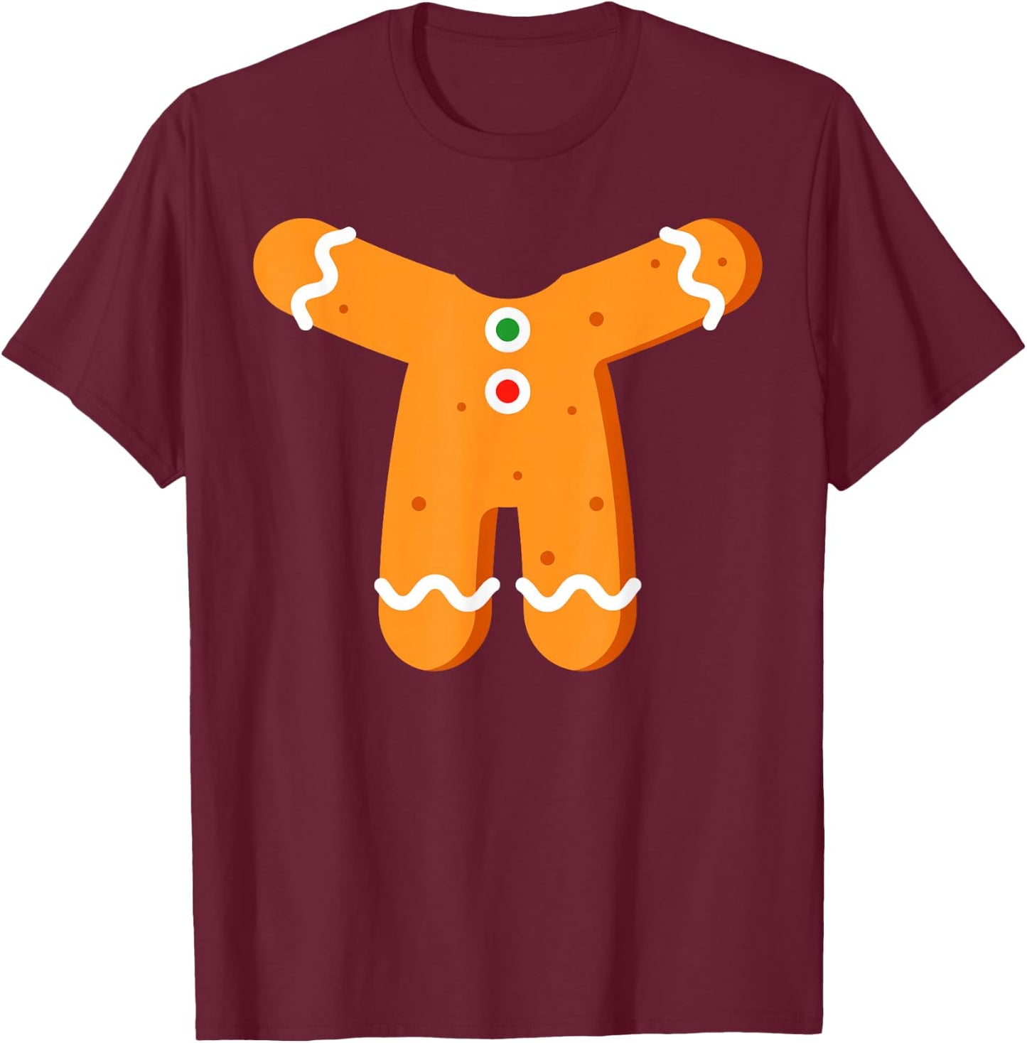 Gingerbread Men Boys Body Costume Halloween or Christmas T-Shirt - T-Shirt | Maroon