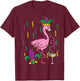 Mardi Gras Jester Flamingo Funny Carnival Bird Men Women T-Shirt - T-Shirt | Maroon