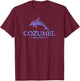 Cozumel Mexico Dolphin Retro Throwback Boys Girls Souvenir T-Shirt - T-Shirt | Maroon