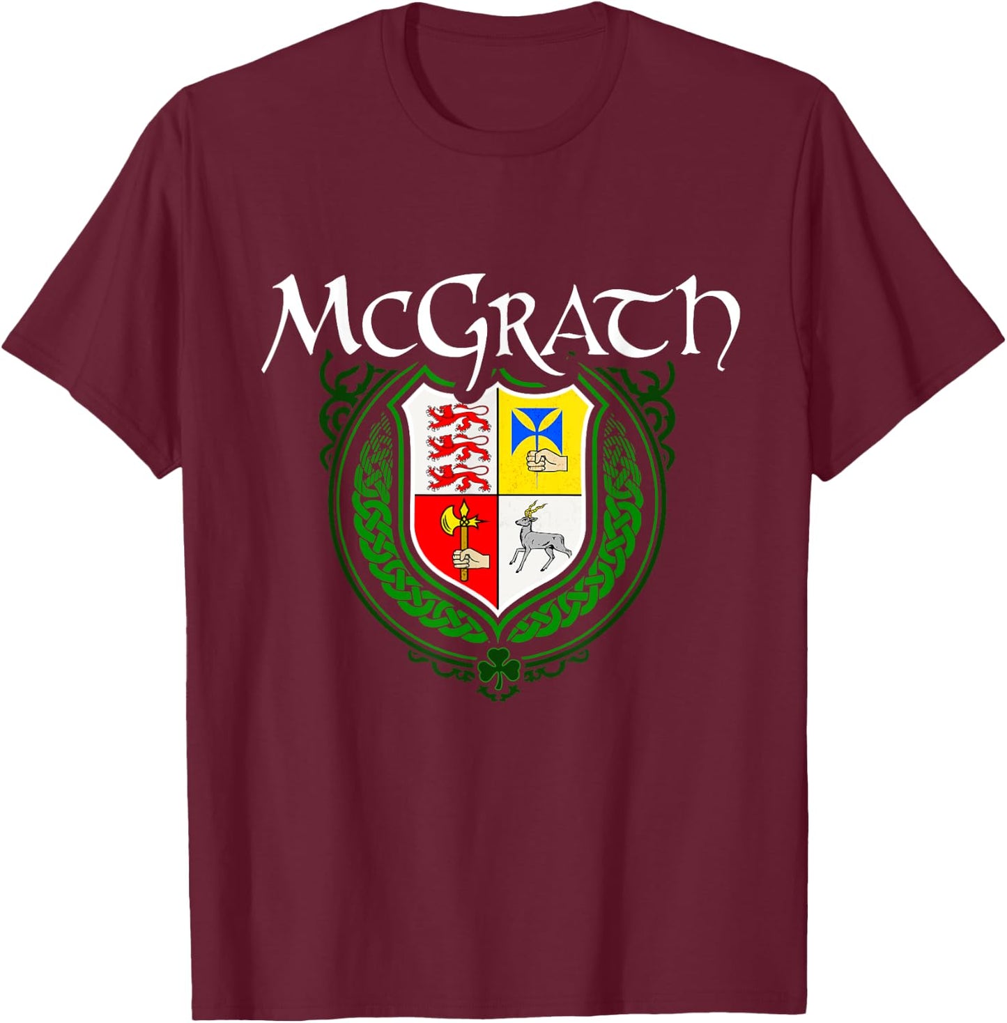 McGrath Surname Irish Clan Tartan Badge Ireland T-Shirt - T-Shirt | Maroon